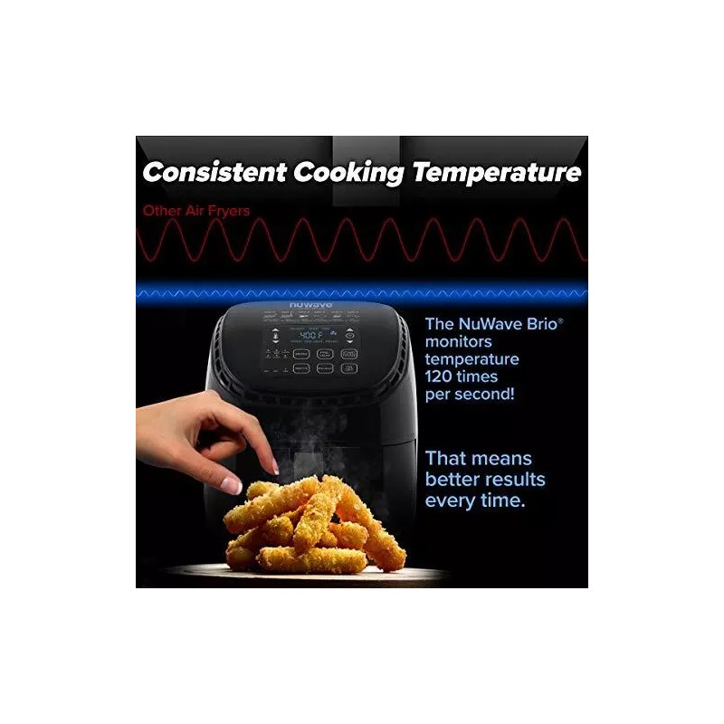 NUWAVE Brio 3-Quart Digital Air Fryer with One-Touch Digital Controls,
