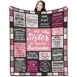 VivaJoy Sister Gifts from Sister - Sister Birthday Gifts Throw Blanket 60"X50", Creative Gifts for Sister