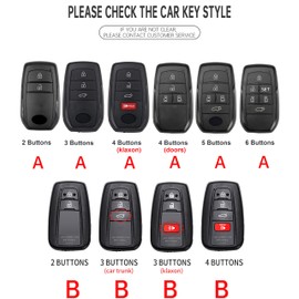 ontto Leather Car Key fob Cover fit for Toyota RAV4 Corolla Cross Yaris GR Cross Hybrid CHR Prius Hilux Key case Holder Shell Key Chain Keyring Protector Accessories car Styling Pink A