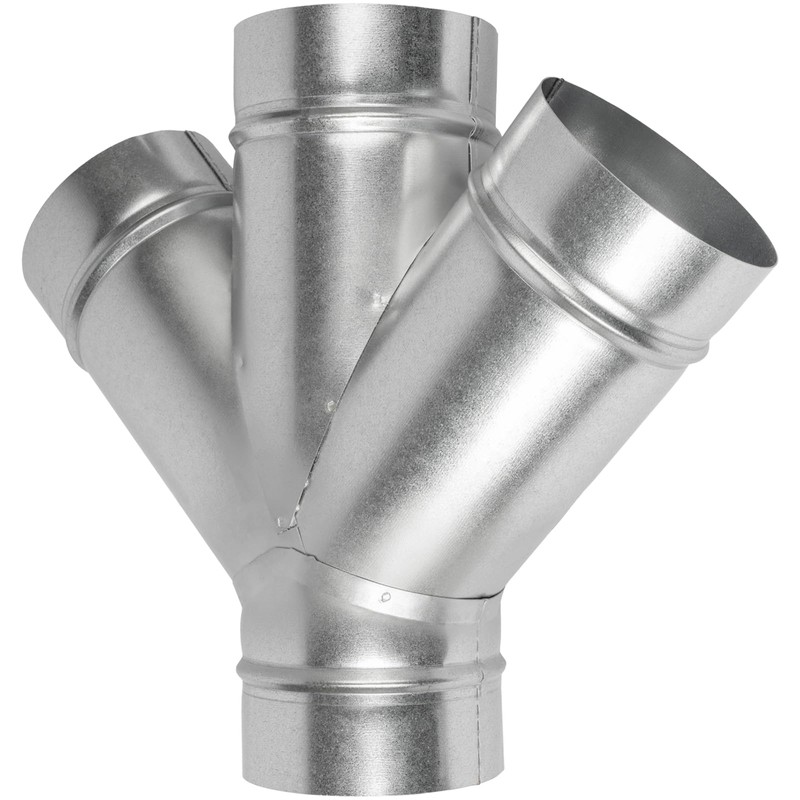 4" Inch W-Shape Ducting Splitter - 45 Degree Galvanized Steel