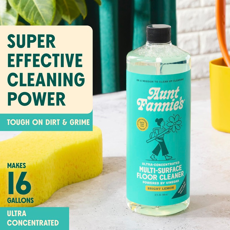 Aunt Fannie's Ultra Concentrated Floor Cleaner Vinegar Wash, Multi-Surface Solution