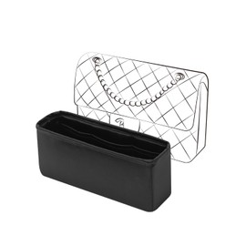 JLYZ Moon Purse Organizer Insert for Classic Flap Handbags, Inner bag for Luxury Tote & Purse, Silky Smooth, Bag Organizer Compatible with CF Square mini 17(Suqare mini, Black)