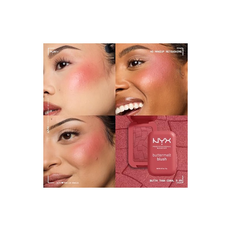 NYX Professional Makeup Buttermelt Blush, Butta Than Coral