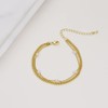 LEXODY 14K Gold Plated Dainty Layered Gold Bracelets for Women