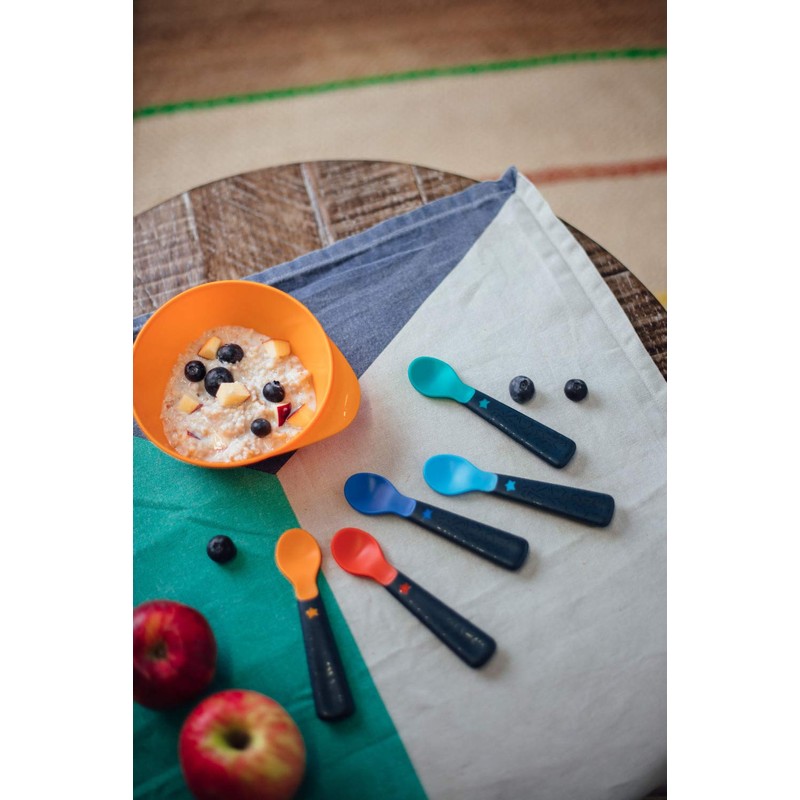 Tommee Tippee Easigrip Self-Feeding Weaning Spoons with BACSHIELD Antibacterial Technology, Chunky