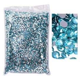 Blinginbox 50000pcs Flatback Rhinestones,Resin Non Hotfix Rhinestones Large Quantity Wholesale for Crafts DIY Creative Design,Clothes,Makeup,Nail Art (3mm=0.12",Aquamarine)