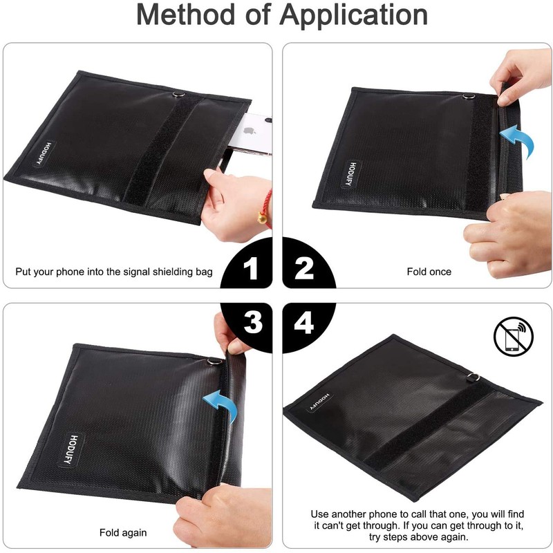 Faraday Bag for Phones, Hodufy Key Fob Protector, Fireproof Faraday