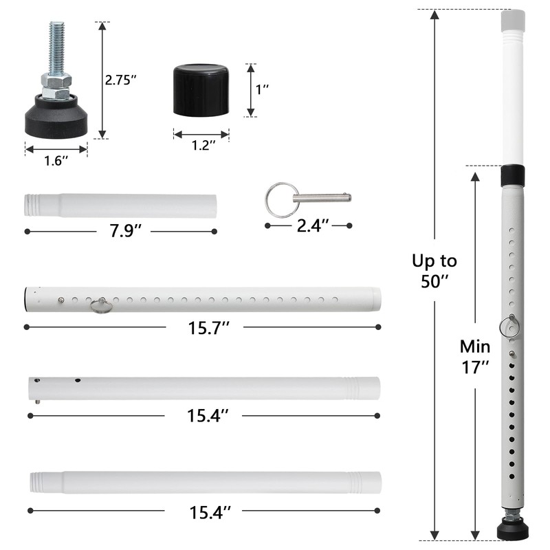 BeBecome Sliding Door Security Bar，17-50 inch Adjustable Patio Door Security