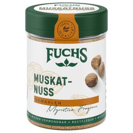 Fuchs Spices - Nutmeg Ground - Refines Potato Dishes of All Types or Desserts - Natural Ingredients - 50 g in Reusable, Recyclable Tin