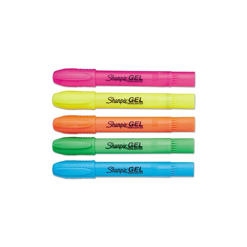 Sharpie, Resaltadores Gel, Punta Bala, Colores Surtidos, 5 Piezas
