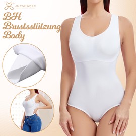 Joyshaper Body Shaper Women's Bodice Body Strong Shaping Shapewear Tummy Control Bodysuit Removable Chest Pad Shaping Body, White