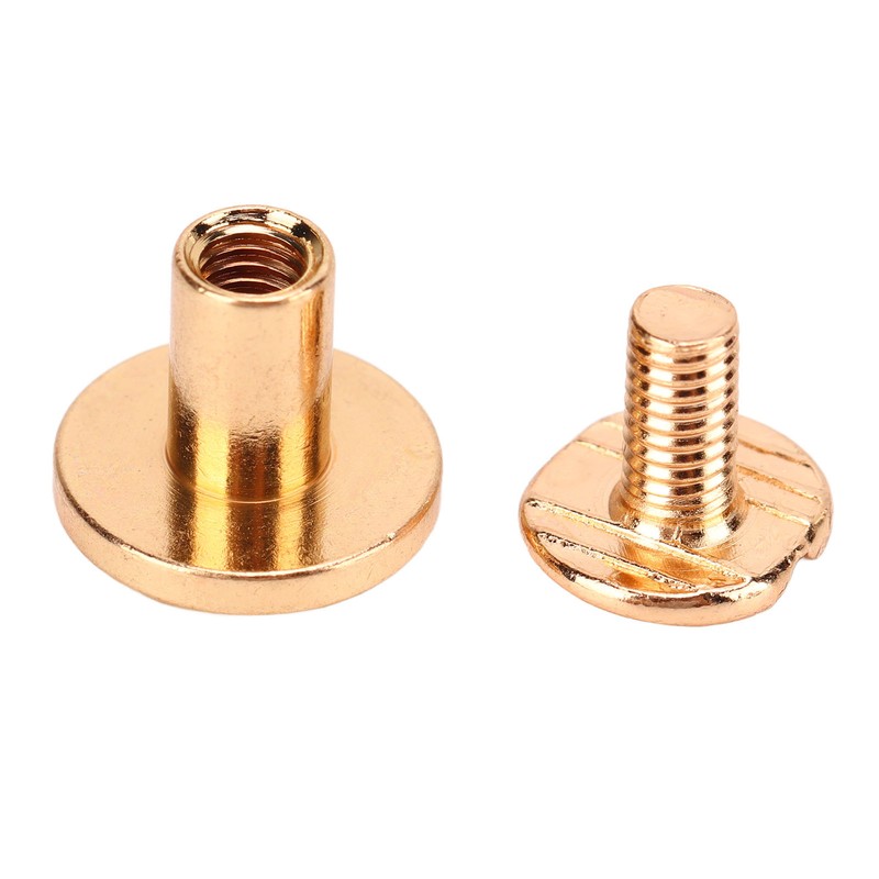 200 Set Chicago Screws Set 9.5x8mm Hard Thick Brass Uniform