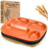Blcculi 8 Pack Unbreakable Divided Plates,9 Inch Wheat Straw Divided