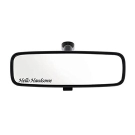 3.5 x .55" Hello Handsome Vinyl Decal Rearview Mirror Bumper Sticker, Windows, Cars, Trucks, laptops, etc