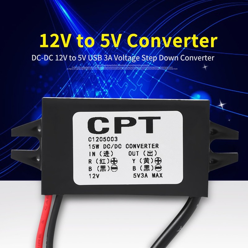 Micro USB Voltage Converter, DC-DC 12V to 5V 3A Micro