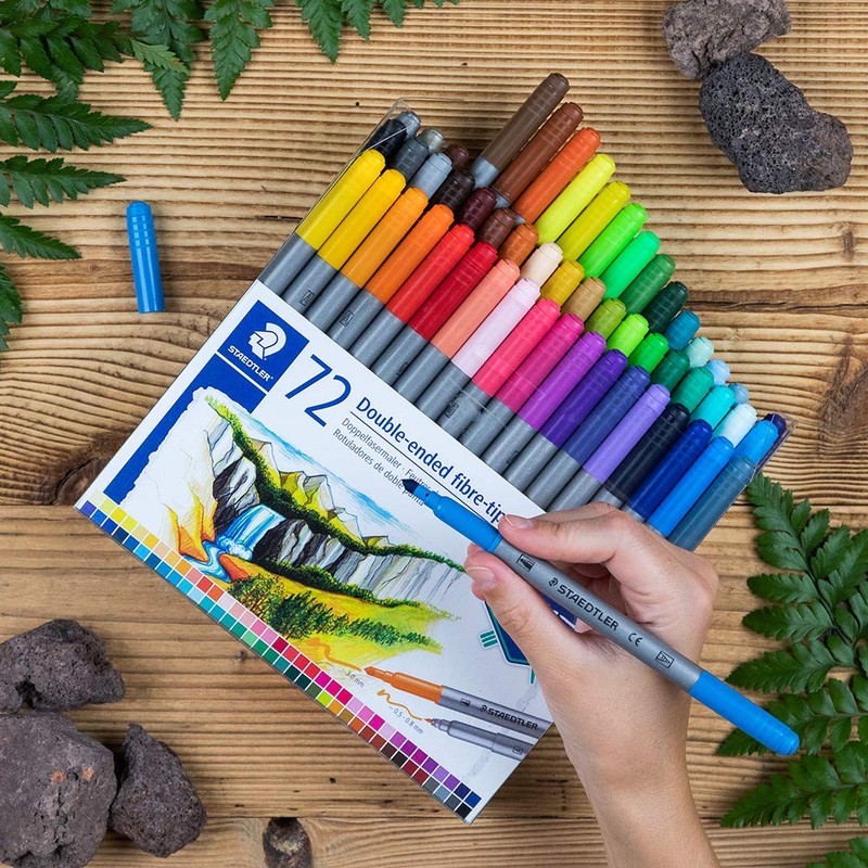 STAEDTLER 3200 TB72 Design Journey Double-Ended Fibre-Tip Pens with Two