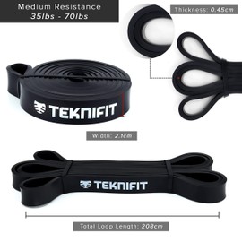 Teknifit Resistance Band - Single Pull Up Power Band - Full Body Workout and Home Fitness Solution - Inc FREE Exercise Guide Download