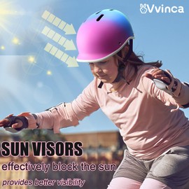 Vvinca Toddler Bike Helmet,Kids Helmet Toddler Helmets 2-4-8 Years Boys Girls，Kids Bike Helmet Adjustable Multi-Sport Bicycle Skateboarding
