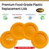 4 Cup/950 mL Orange Replacement Lids/Covers for Pyrex 7201-PC, 4