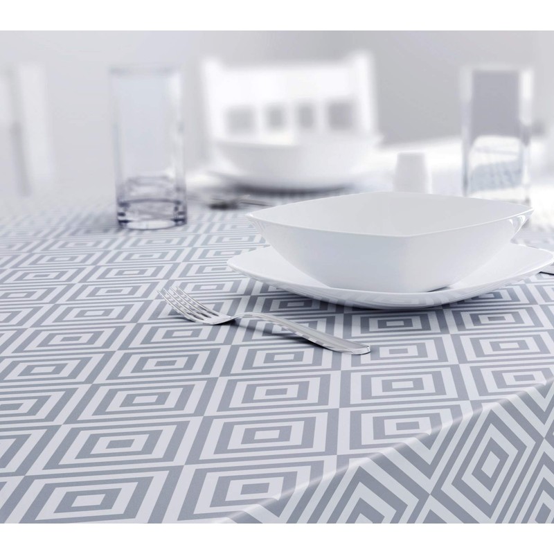 Dehaus® Wipe Clean Table Cloth - Grey Geo Diamond -