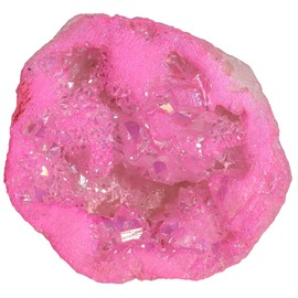 mookaitedecor Quartz Geode Stone Titanium Coated Natural Rock Crystal Cluster for Reiki Healing Meditation Home Decor 10-35g Pink