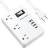 2 Prong Power Strip with USB-C, ROOTOMA 2 Prong to
