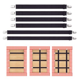 QoeCycth 6PCS Tablecloth Holder Clips Strap, Adjustable Elasticity Picnic Tablecloth Clip Perfect for Tables Bench Cover Picnic Party Camping Black