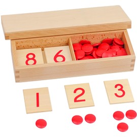 Hidoggy Montessori Cards and Counters Math Games Early Education Learning Numbers Counting Toy