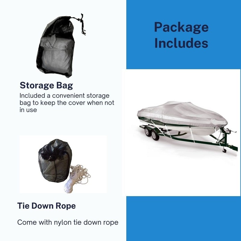 SavvyCraft Boat Cover 17'-19', Heavy Duty Waterproof Marine Grade Polyester