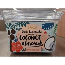 Choceur Dark Chocolate Covered Coconut Almonds 10oz 283g (Single Tub)