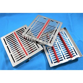 1 German Dental Autoclave Sterilization Cassette Rack Box Tray for 15 Instrument with Lock