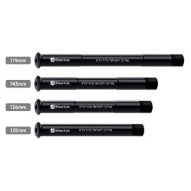 BiberAxle 15 mm Thru Axles for Bicycle Forks and Rear Bicycle Frame, Mountain Bike and Road Bikes, Aluminium Alloy Hub Adapter Axle (Thread Pitch: 1.5 mm/Length: 143 mm)