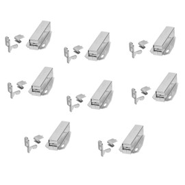 Gedotec Spring Catch Automatic Push Lock Door Push Catches Toutch Latch Furniture Catch for Screwing Metal Shiny Galvanised Pack of 8 Spring Snap Fastener Push-to-Open with Counterpart