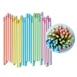 LLMtn Pack of 25 5 Macaroon Coloured Barrel Pencil HB Black Lead with Macaroon Eraser Resin Barrel