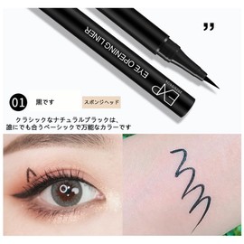 Tingphe アイライナーが落ちにくく描きやすくぼかしにくい初心者簡単速乾防水お湯でオフ改善目の印象カラーアイメイク9色(01#黒です)