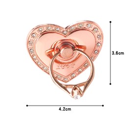Jagowa 3 Pcs Cell Phone Ring Holder Heart Metal Rhinestone 360 Degree Rotation Finger Ring for All Smartphones (Rose Gold, Gold, Silver)