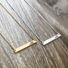 'Best Friends' Horizontal Bar Necklace, Silver Tone Engraved Pendant (Stainless