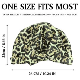 KEYRI 1 PCS Shower Cap for Women Fashion Bonnets for Long Hair Luxury Non-Slip Hair Bonnets One Size Shower Cap Waterproof Shampoo Caps Durable Sauna Hats for Women and Girls (Leopard)