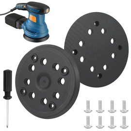 2 Stück Klett-Schleifteller 125 mm mit Hook und Loop 8 Löcher und 4 Augen Schleifplatte, Einschließlich 8 Schrauben 1 Schraubendreher Kompatibel mit Bosch Exzenterschleifer PEX 270 A und PEX 270 AE