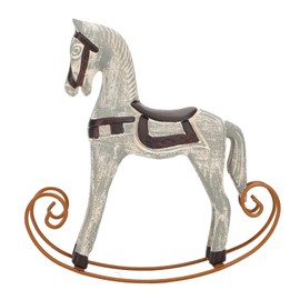 Vintage Rocking Horse Ornament Resin Iron Decor Piece Sturdy Construction, Perfect for Display, Exquisite Craftsmanship, Ideal for Christmas, Weddings