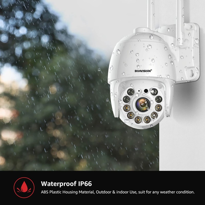 BOAVISION 2K Security Camera Outdoor, 2Pack Wireless WiFi IP Camera