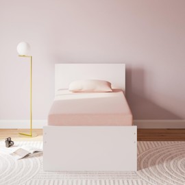 Signature Design by Ashley Twin Size iKidz 7 Inch Firm Gel Memory Foam Mattress with Stretch Knit Cover & Pillow Included, Pink Coral
