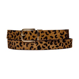 Lucky Brand Women's Genuine Leather Bold Fashion Statement Belts, Leather Reversible - Brown/Leopard, Leather Reversible - Brown/Leopard
