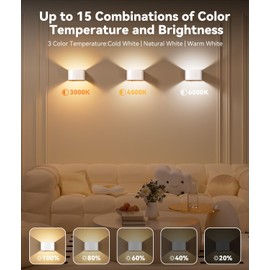 LOLEDS Battery Operated Wall Sconce, 5500mAh - 4 Pack Motion Sensor Wall Mount Light with Remote Control - Rechargeable Wall Lamp - Dimmable Wireless Indoor 3 Color Changing Led Light Fixture Sconce