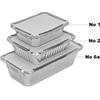 Pack of 50 Aluminium Disposable Foil Food Container with Lids,