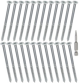 FWUNYVN 25 Pcs Reinforcement Door Hinge Screws Kit, 3 Inch Long Screw and Screwdriver Bit, Home Security Door Lock Repair Kit for Strike Plate