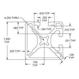 8020, 1502, 15 Series 1.5 Inch x 1.5 Inch Bi-Slot Double Channel Aluminum Extrusion T Slotted 80/20 Rail Profile (Lite Smooth, Clear Anodize, 48" Long)