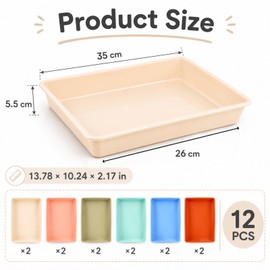 Defresit 12Pcs Letter Size Paper Trays for Classroom Flat Storage