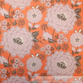 Blend, Josephine Kimberling BonEful Fabric FQ Cotton Quilt Orange Peach Purple Spring Easter Flower Garden L