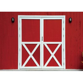 Red Barn Door Backdrop Western Rustic Farm Wooden Door Wall Photography Background BBQ Party Newborn Baby Shower Cowboy Girl Birthday Decorations 8x6FT